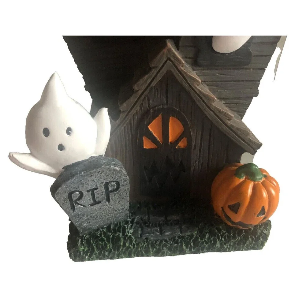Halloween Haunted House Soap Pump Dispenser Ghost Pumpkin Spooky Tombstone Resin